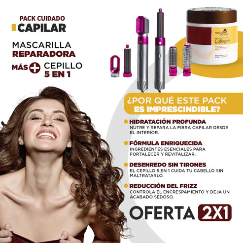 OFERTA 2x1 - Cepillo 5 en 1 + Mascarilla Reparadora